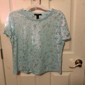 Blue see through blouse